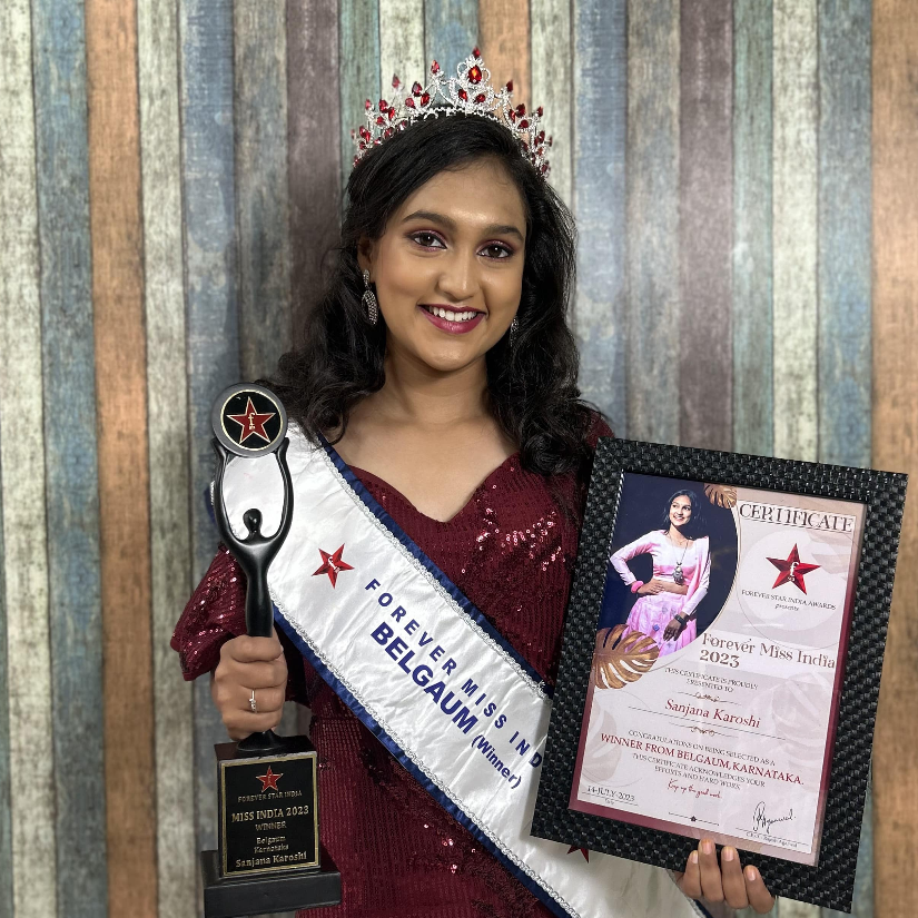 Sanjana Karoshi Won Miss Belgaum 2023 Crown