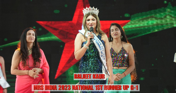 Baljeet Kaur Emerges as 1st Runner-Up at Mrs. India 2023 (G-1)