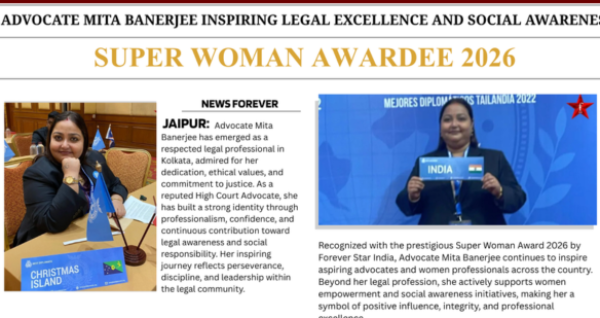 Advocate Mita Banerjee from Kolkata Achieves Super Woman Award 2026
