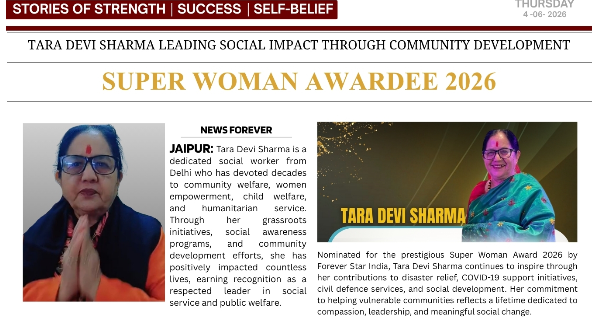 Social Worker Tara Devi Sharma from Delhi Nominated for Super Woman Award 2026